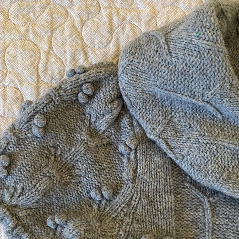 Rare!  Anthropologie Leifsdottir Sylvan Scene Button Cardigan, Blue, Large. EUC - Picture 3 of 10